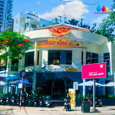Thi Công Bảng Hiệu – Hộp Đèn – Trang Trí Quán Bida Hải Âu Nha Trang