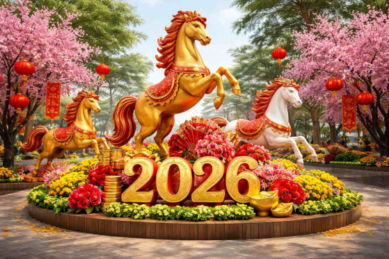 Thi Công Mô Hình Tết 2026 Nha Trang