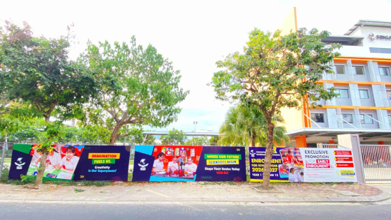 Thi Công Pano Quảng Cáo Vietnam Singapore School Nha Trang