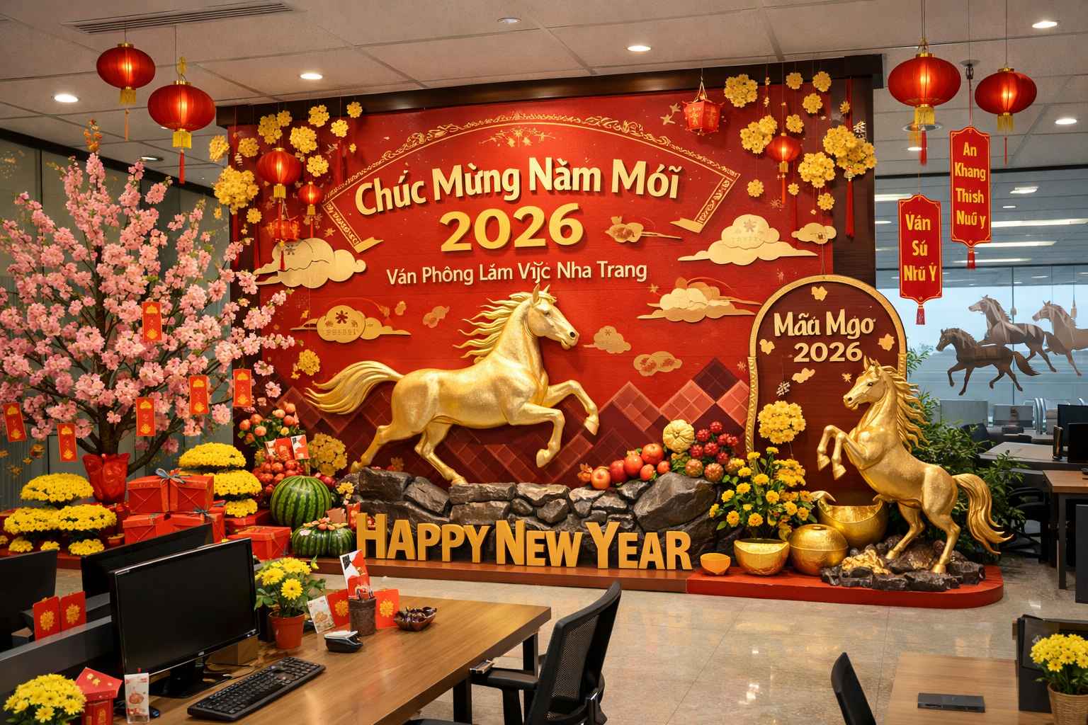 trang tri tet 2026 nha trang