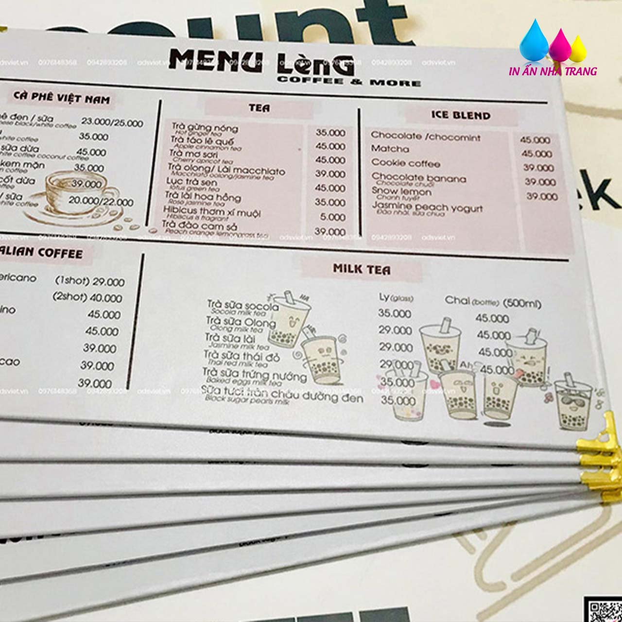 Thiết Kế In Ấn Menu Formex Chống Thấm Nước
